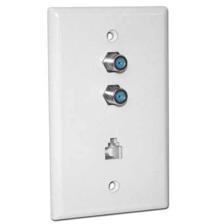 Wall Plate, Dual 3.0GHz F-81, One Phone Connectors