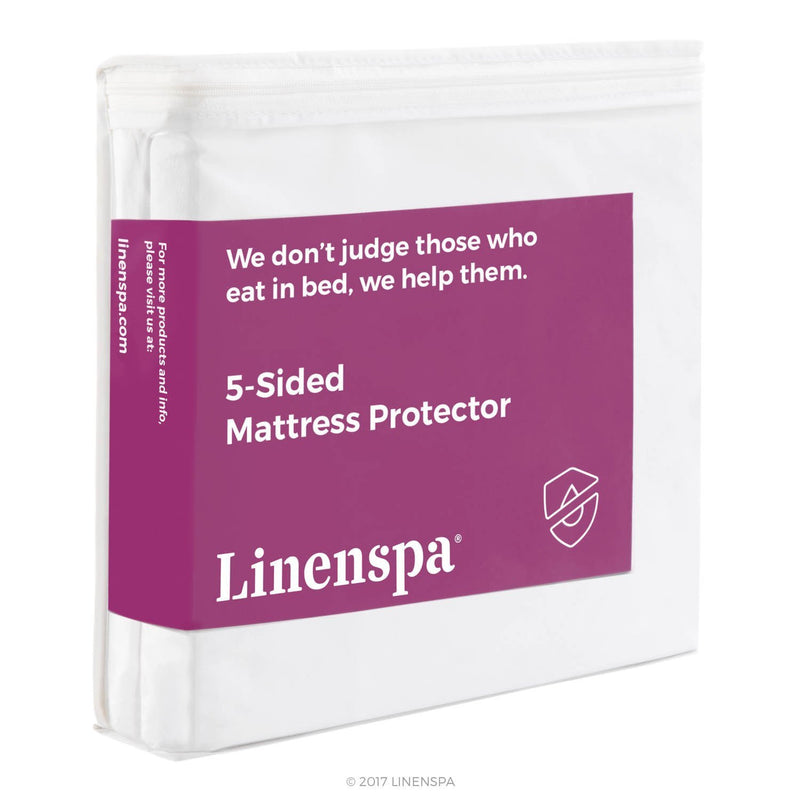Linenspa Cover Protector-Waterproof-Hypoallergenic-Vinyl Free, Twin, Smooth 5-Sided