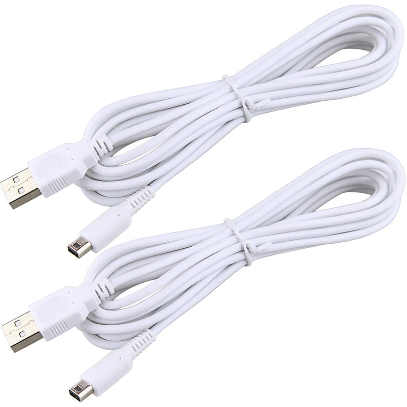 [2 Pack] Akwox 3M/10FT USB Charger Power Cable Compatible with for 3DS XL, 3DS, DSi XL,New 2DS XL, DSi, New 3DS XL