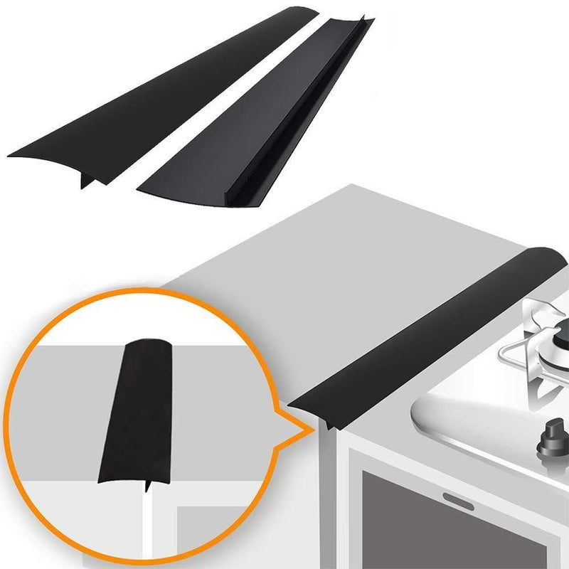 Linda's Silicone Stove Gap Covers (2 Pack), Heat Resistant Oven Gap Filler Seals Gaps Between Stovetop and Counter, Easy to Clean (21 Inches, Black) 21 Inches