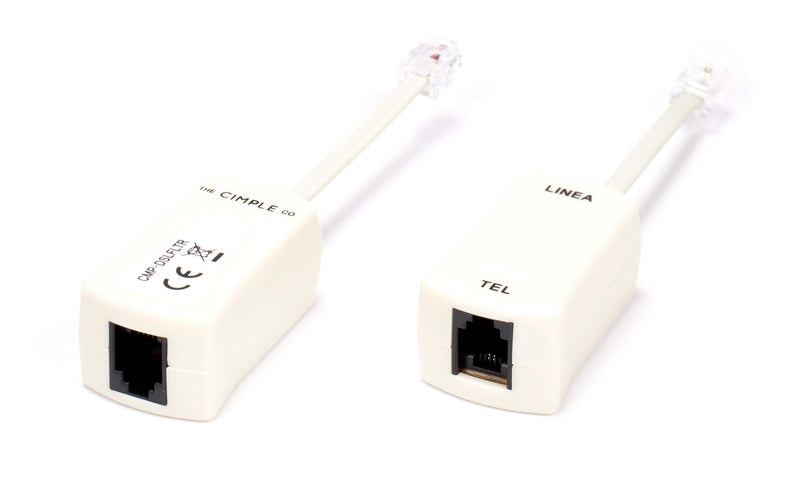 2 Wire, 1 Line DSL Filter - for Removing Noise and Other Problems from DSL Related Phone Lines - 2 Pack Ivory
