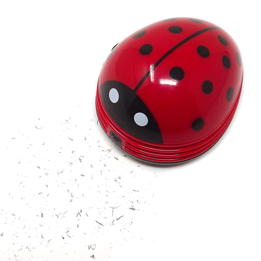 Honbay Ladybug Shaped Portable Corner Desk Vacuum Cleaner Mini Cute Vacuum Cleaner Dust Sweeper