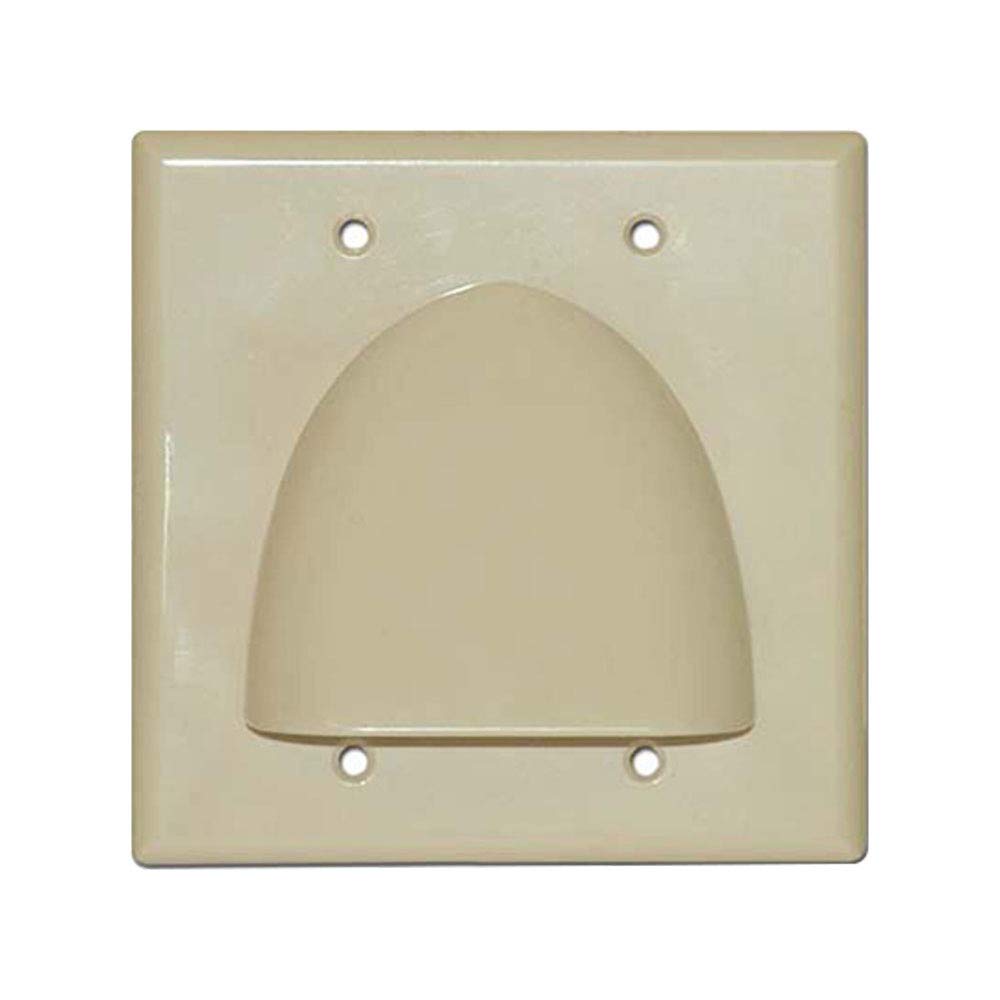 Dual Gang Bundled Cable Wall Plate, Ivory