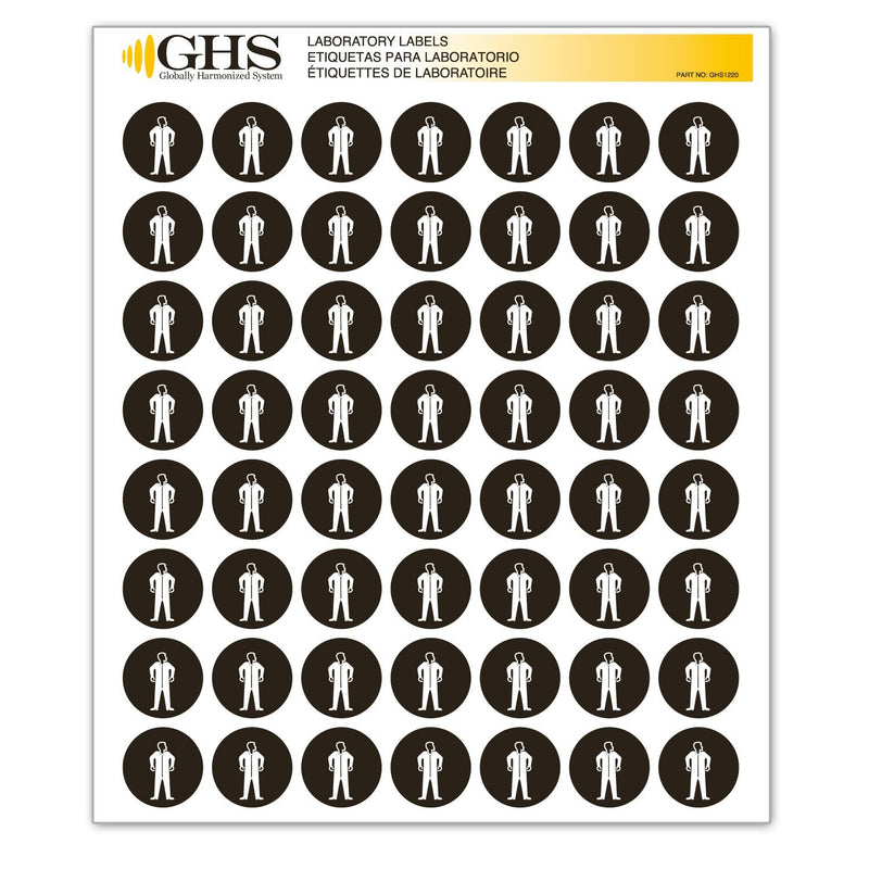 GHS/HazCom 2012: PPE Pictogram Labels, Full Body Suit, 1" each (Pack of 1120)