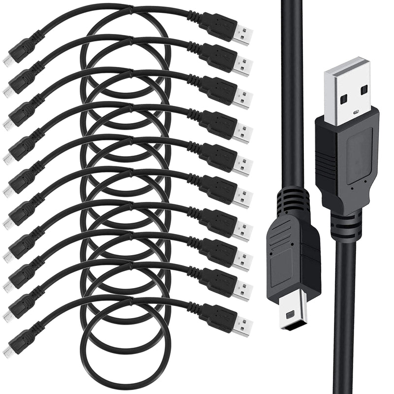 SaiTech IT 10 Pack USB 2.0 A to Mini 5 pin B Charging Cable for External HDDS/Camera/Card Readers/MP3 Player/PS3 Controller/GPS Receiver-Black -35cm(1 feet) 10 Pack - 35 CM