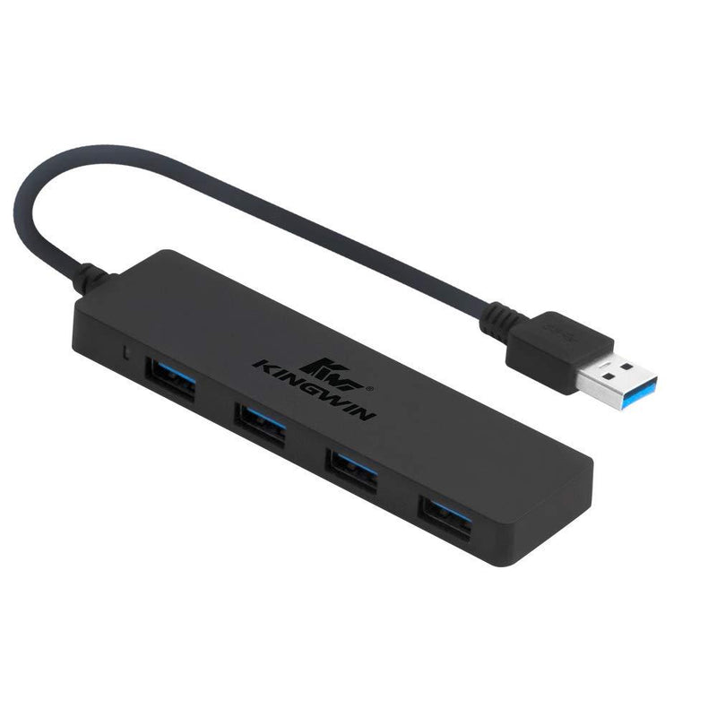 Kingwin USB Hub 4 Port USB 3.0 Data Hub for Mobile SSD, MacBook, Mac Pro/ Mini, iMac, Chromebook, Surface Pro, USB Flash Drives, Notebook PC, XPS, and More [Ultra Slim]