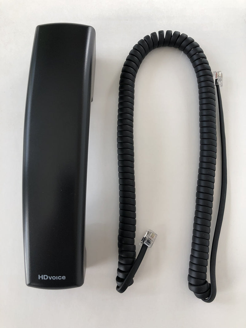 The VoIP Lounge Replacement HD Voice Handset with Curly Cord for Polycom VVX Series IP Phones 300 301 310 311 400 401 410 411 500 501 600 601 1500 Black