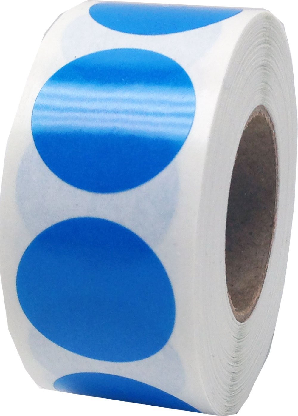 Blue Transparent Color Coding Labels for Organizing Inventory 0.75 Inch Round Circle Dots 500 Total Adhesive Stickers On A Roll Blue