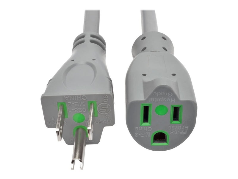 Tripp Lite 6ft Hospital Medical Power Extension Cord 5-15P HG 5-15R HG 120V 15A Gray 6' (P024-006-GY-HG) 6 ft.
