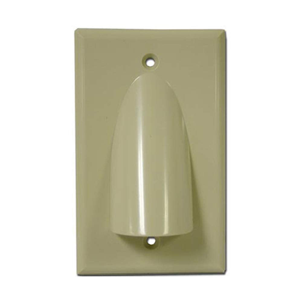 Single Gang Bundled Cable Wall Plate, Ivory