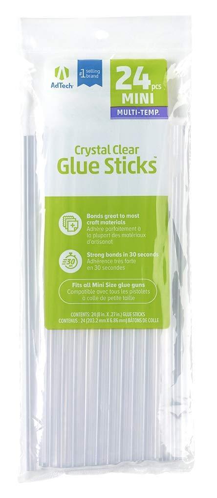 AdTech 8" Mini Hot Glue Stick-24pk, Part# W220-3824 24ct glue sticks