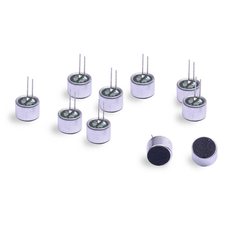 Cylewet 10Pcs Cylindrical Electret Condenser Microphone Pickup with 2 Pins 9Ã—7mm for Arduino (Pack of 10) CYT1013