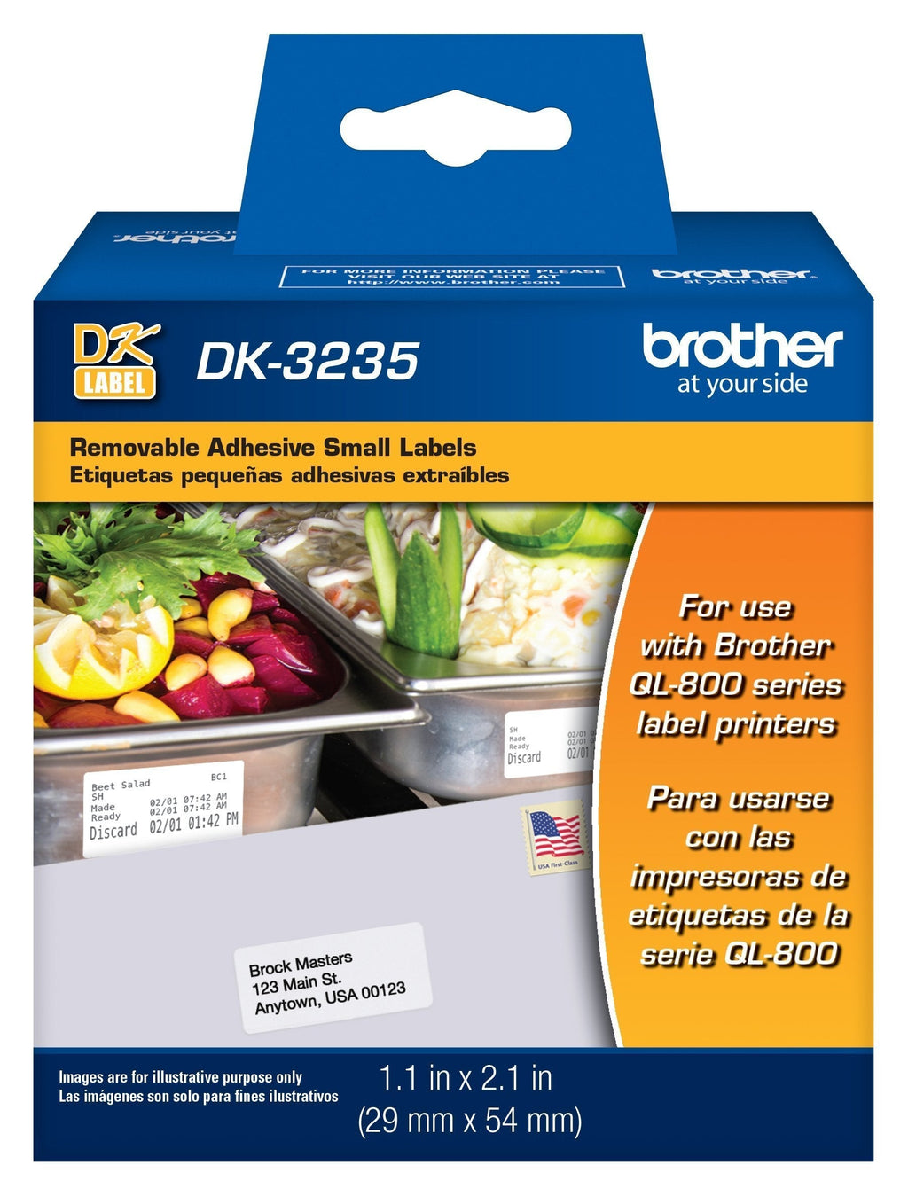 Brother Printer Die Cut Removable Adhesive Small Labels (DK3235), White