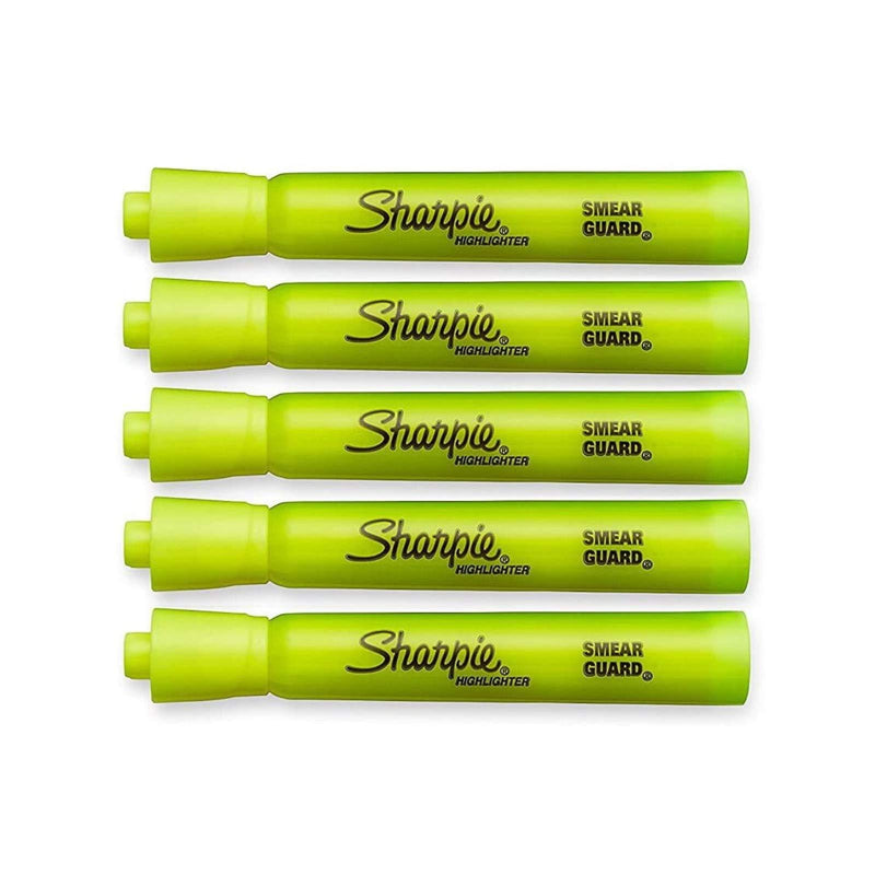 Sharpie Accent Tank-Style Highlighters, 5 Colored Highlighters (5 Fluorescent Yellow)