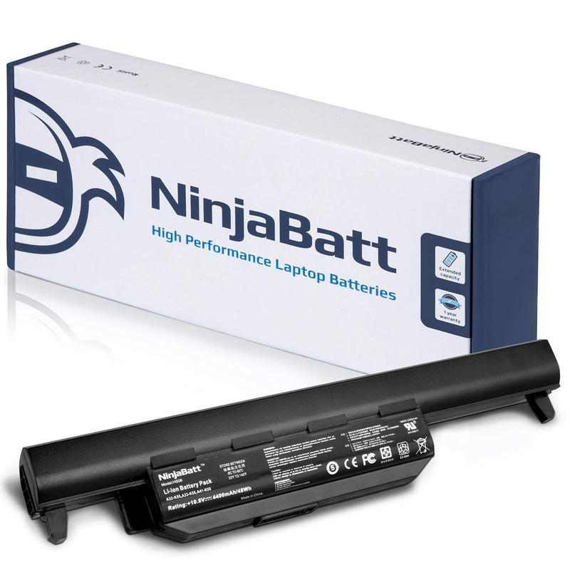 NinjaBatt Battery A32-K55 Compatible with Asus Q500 Q500A R503U R503A R503C K55VD X75VD K75VM K75VD K75DE K55 K55N K55VM K45VS K45VJ K55DR K55VS R400 R500 R700 – [6 Cells/4400mAh/48Wh]