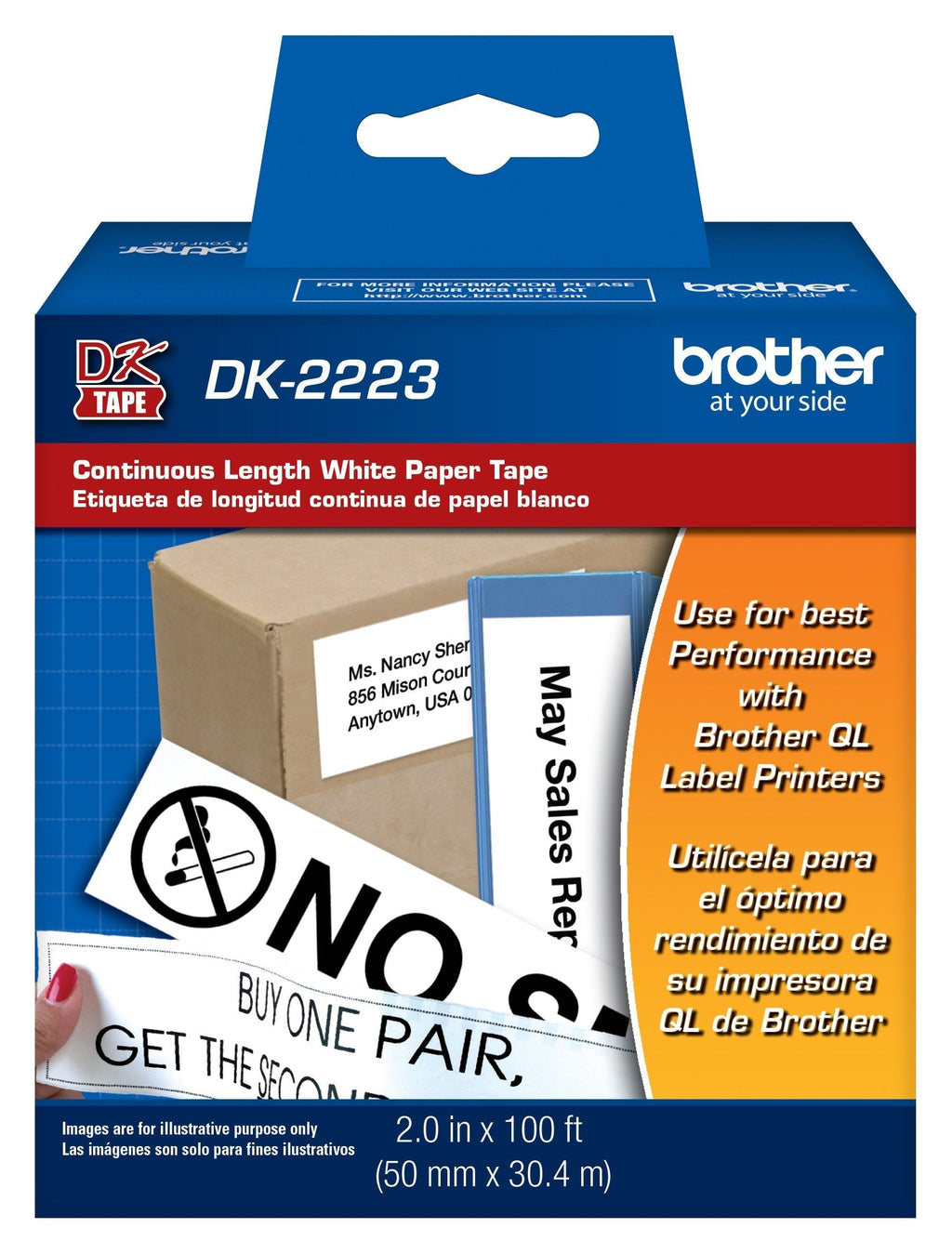 Brother Printer Continuous Length White Paper Tape (DK2223)