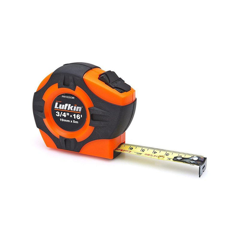 Crescent Lufkin 3/4" x 5m/16' P1000 Series Hi-Viz Orange SAE/Metric Yellow Clad A30 Blade Power Return Tape Measure - PHV1035CMEN , Black