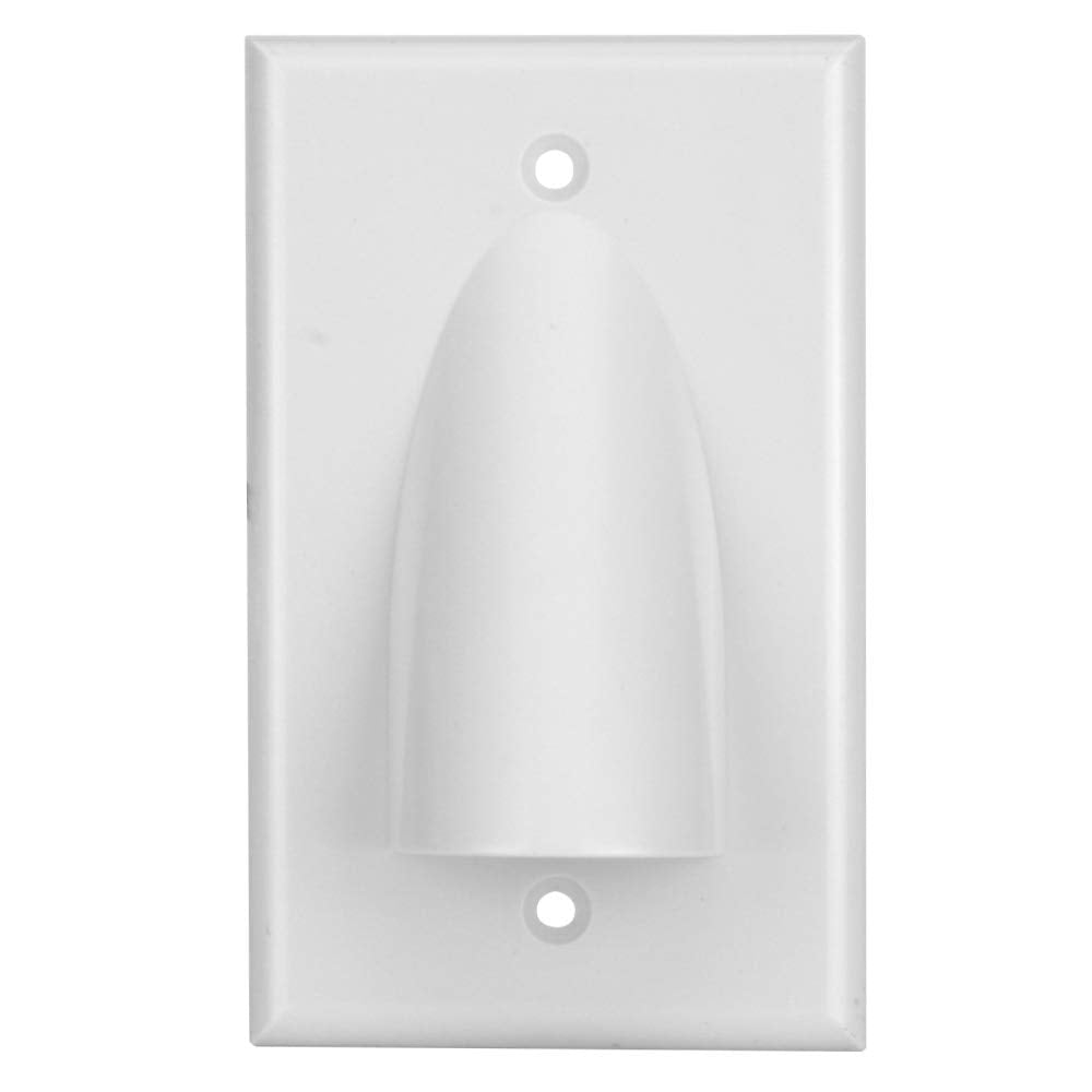 Single Gang Bundled Cable Wall Plate, White