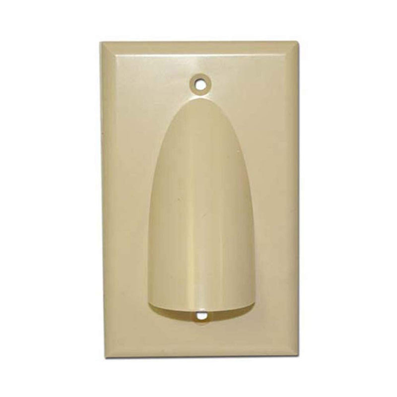 Single Gang Bundled Cable Wall Plate, Almond