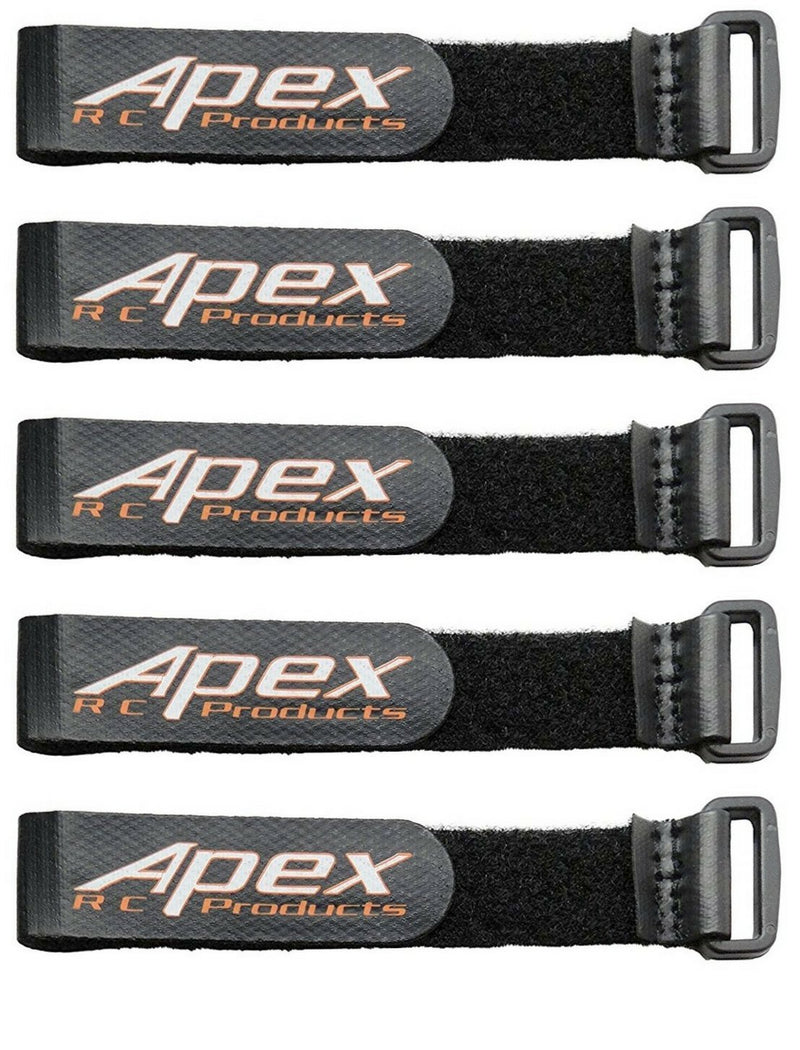 Apex RC Products 5 Pack 20mm x 200mm HD Non-Slip Battery Straps 3030A