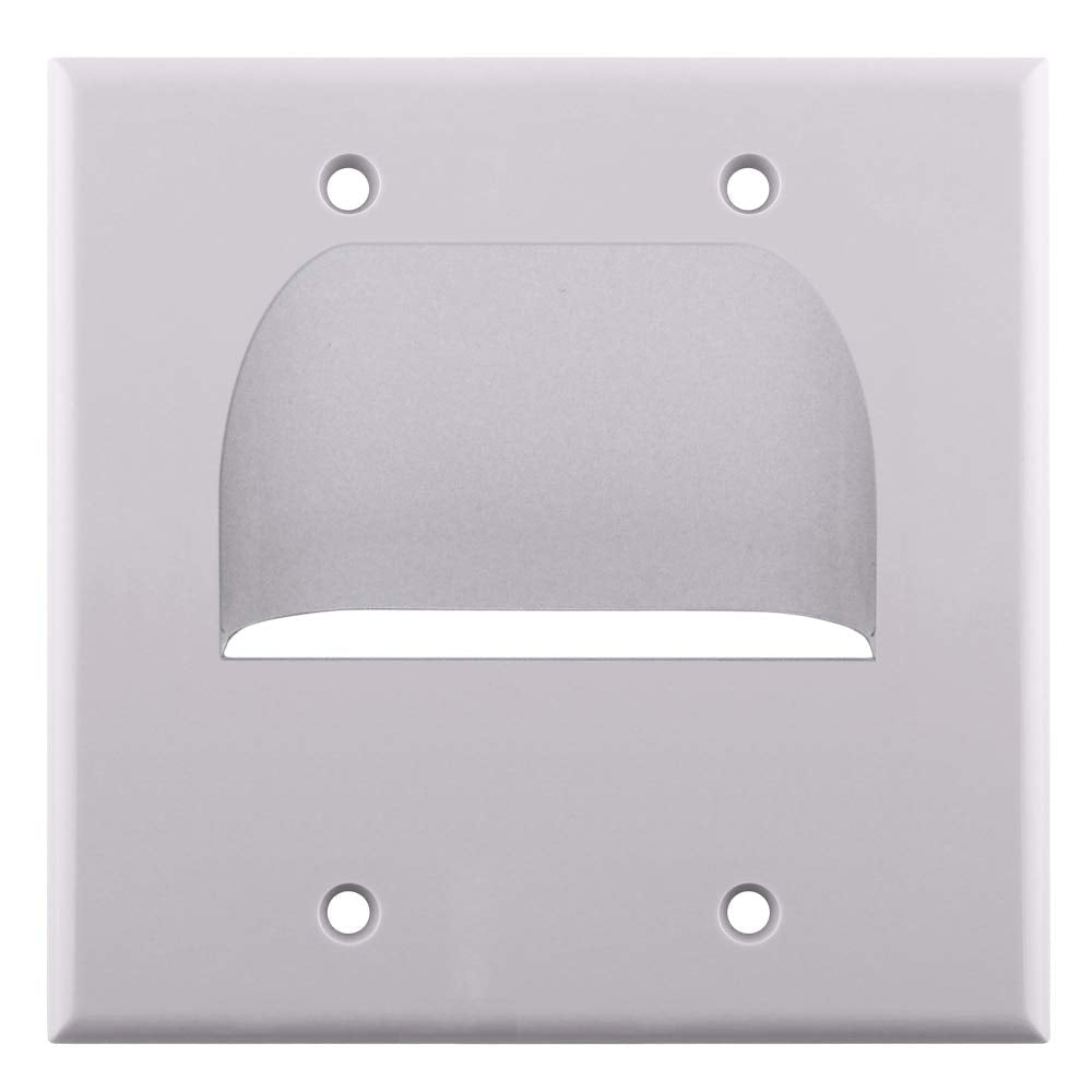 Inverted Dual-Gang Bundled Wall Plate, White