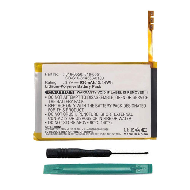 MPF Products 930mAh 616-0550, 616-0551 Battery Replacement Compatible with Apple iPod Touch 4 (4th Generation) A1367 8GB, 16GB, 32GB, 64GB with Installation Tools