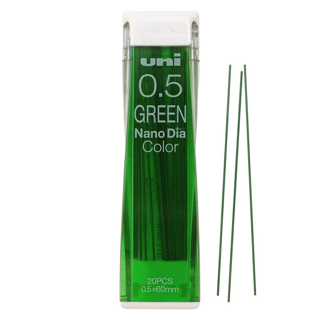 Uni Mechanical Pencil Lead Nanodia Color Green 0.5mm 20Leads