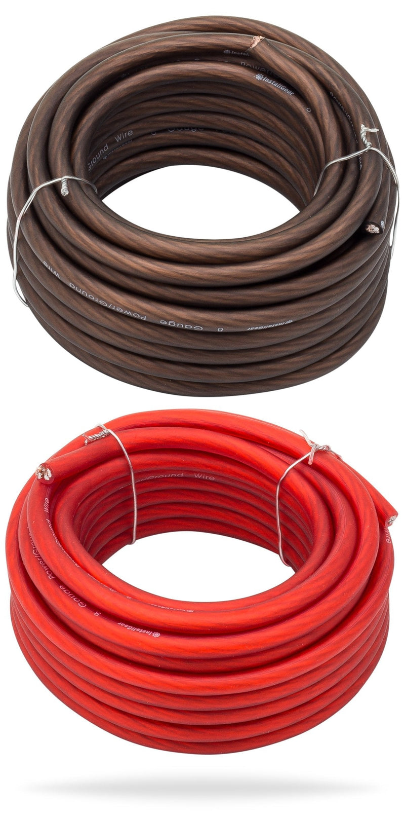 InstallGear 8 Gauge 25ft Black and 25ft Red Power/Ground Wire True Spec and Soft Touch Cable 8 Gauge (25ft) Red + Black