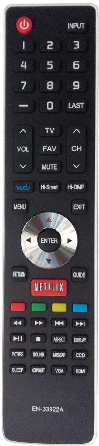 Smartby Replaced Hisense EN-33922A Internet TV Remote Control for Hisense Smart Internet TV LHD32K366WUS LTDN40K366NWUS LTDN40K366WUS LTDN50K366GWUS LTDN50K610GW LTDN55K610GW