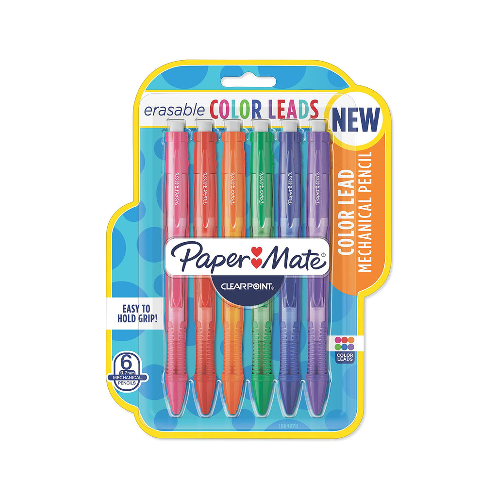 Paper Mate Clearpoint Color Lead Mechanical Pencils, 0.7mm, Assorted Colors, 6 Count - 1984678 6-Count Pencils only