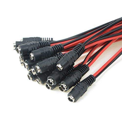 WMYCONGCONG 20 PCS DC Power Pigtail Cable Female Connector 2.1x5.5mm for CCTV Security Camera and Lighting Power