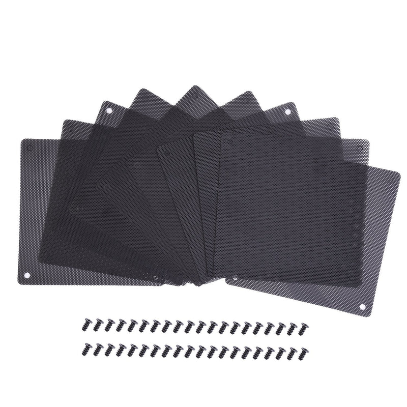 EBOOT 120 mm Dust Filter Computer Fan Filter Cooler PVC Black Dustproof Case Cover Computer Mesh 10 Packs with 40 Pieces of Screws