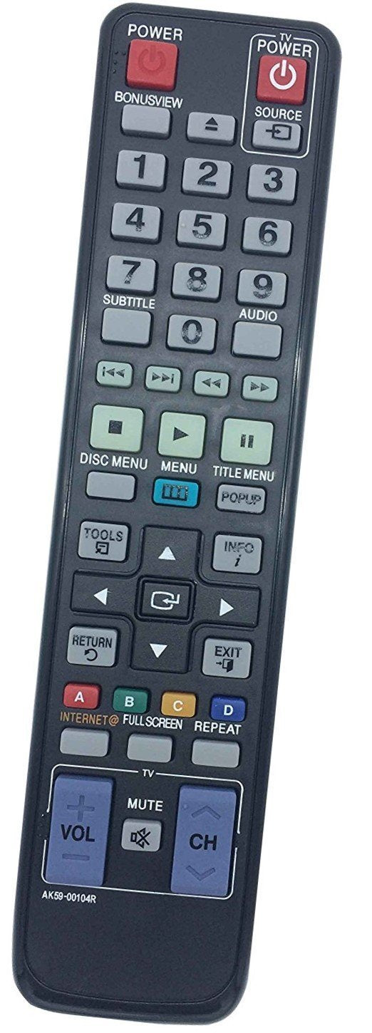 Smartby New Remote Control AK59-00104R for Samsung BD-C5300 BD-D5490 BD-C5500C BD-D5700 BD-C6500 BD-C5900 BD-C6900 BD-C6800/XAA BD-C6600/XAA BD-D5250C BD Blu-Ray DVD Player