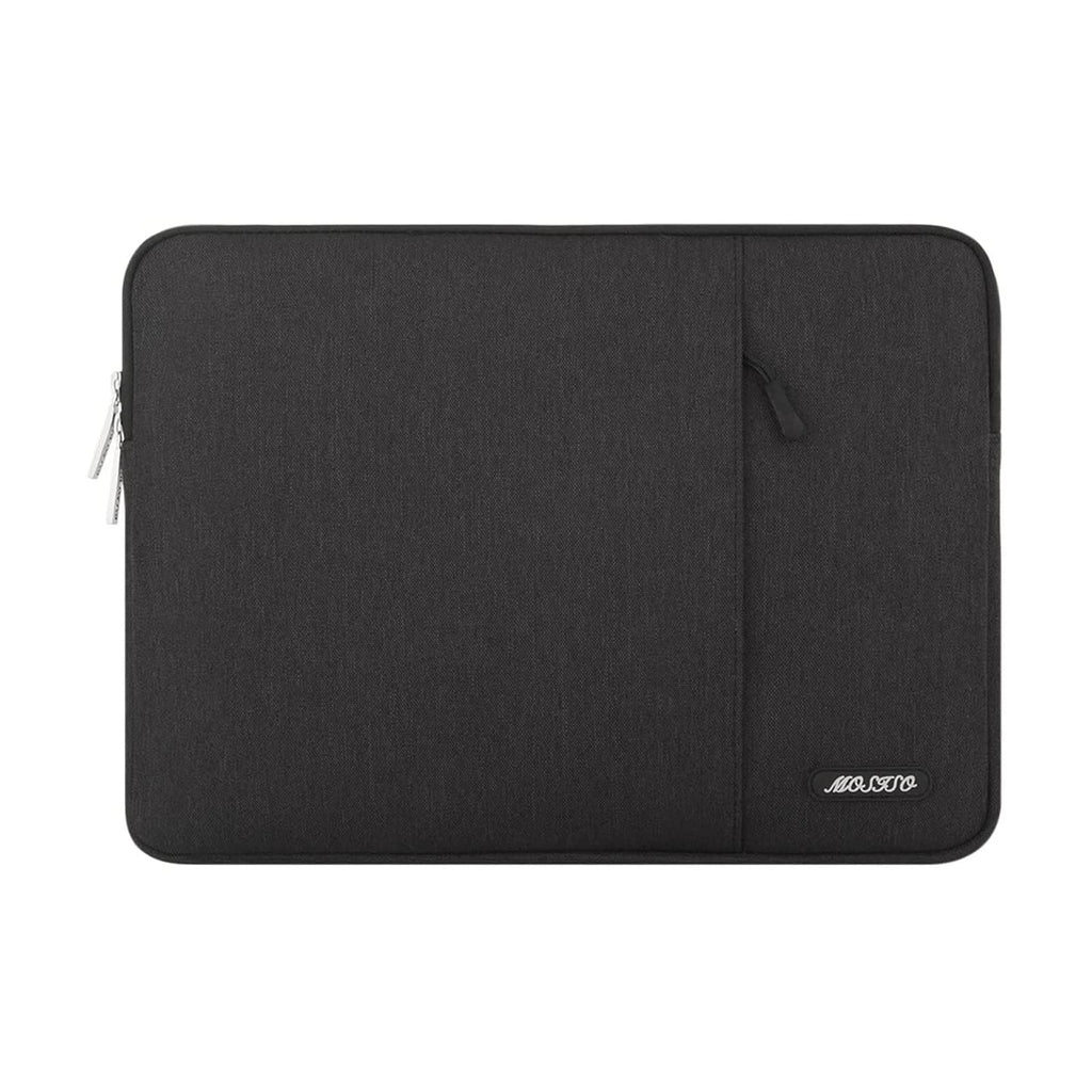 MOSISO Laptop Sleeve Bag Compatible with MacBook Air/Pro Retina, 13-13.3 inch Notebook,Compatible with MacBook Pro 14 inch 2021 2022 M1 Pro/Max A2442,Polyester Vertical Case with Pocket, Black 13.3-inch