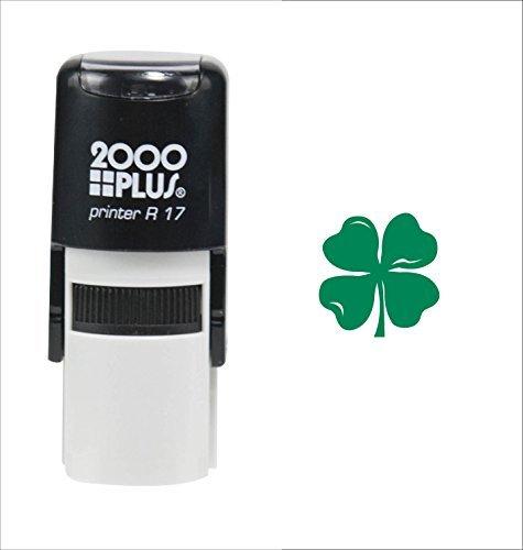 St. Patrick's Day Four Leaf Clover 2000 Plus Self Inking Teacher Rubber Stamp - Green Ink