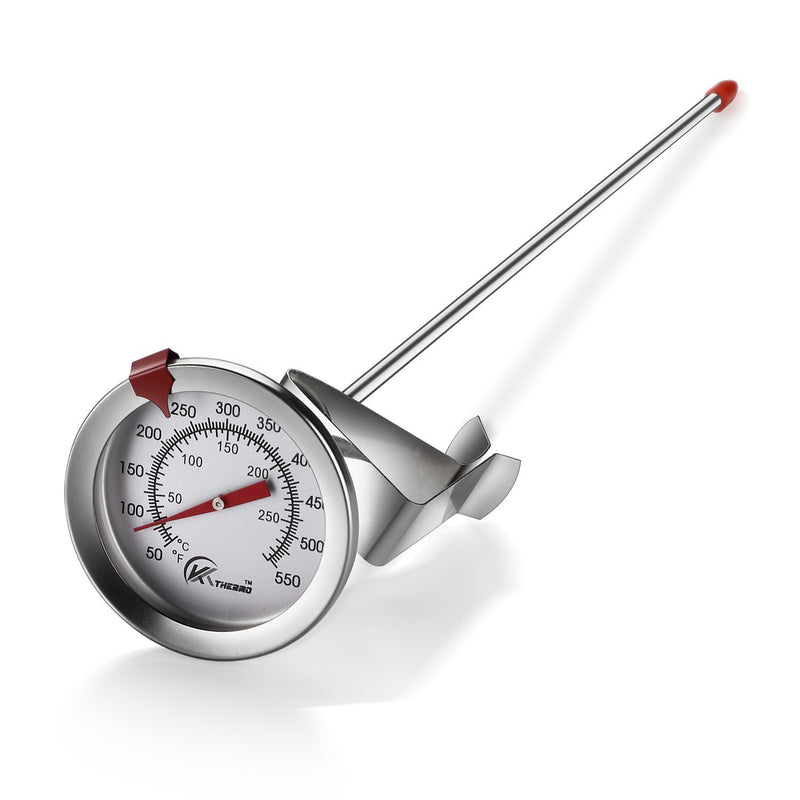 KT THERMO Deep Fry Thermometer With Instant Read,Dial Thermometer,12" Stainless Steel Stem Meat Cooking Thermometer,Best for Turkey,BBQ,Grill 12-Inch(1pack）