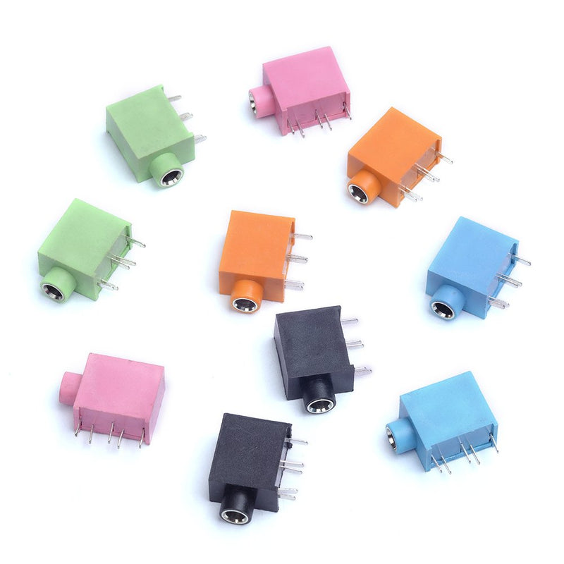 Cylewet 10Pcs 3.5mm Stereo Female Audio Socket Headphone Jack PCB Panel Mount Connector 5 Pins for Arduino (Pack of 10) CYT1032