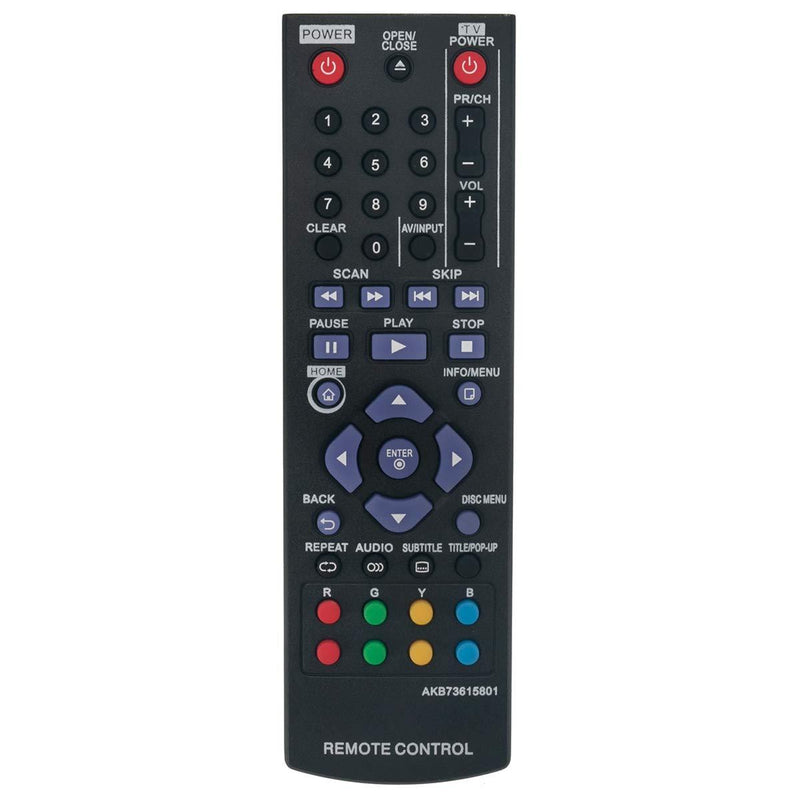 AKB73615801 Replacement Remote Control Applicable for LG BP125 BP320 BP220 BP200 BP325W BP125 BP220N BP320N BP325 Blu-ray Disc DVD Player