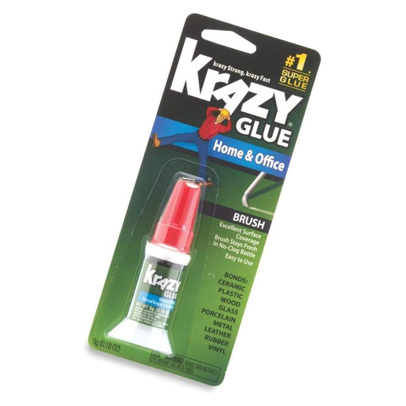 Krazy Glue Home and Office Brush-On Glue, 0.18 oz 1 Pack