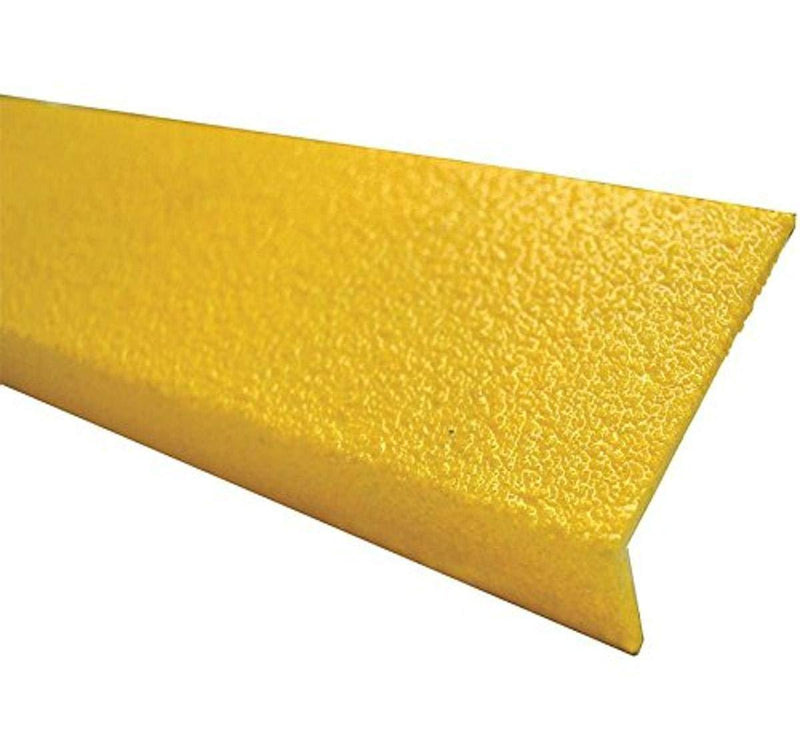MASTER STOP 9N12003X002408H Fiber Glass Stair/Step Nosing, Yellow, 3" Depth, 1" Nose, 24" Length, Heavy-Duty Mineral Abrasive Anti-Slip Surface