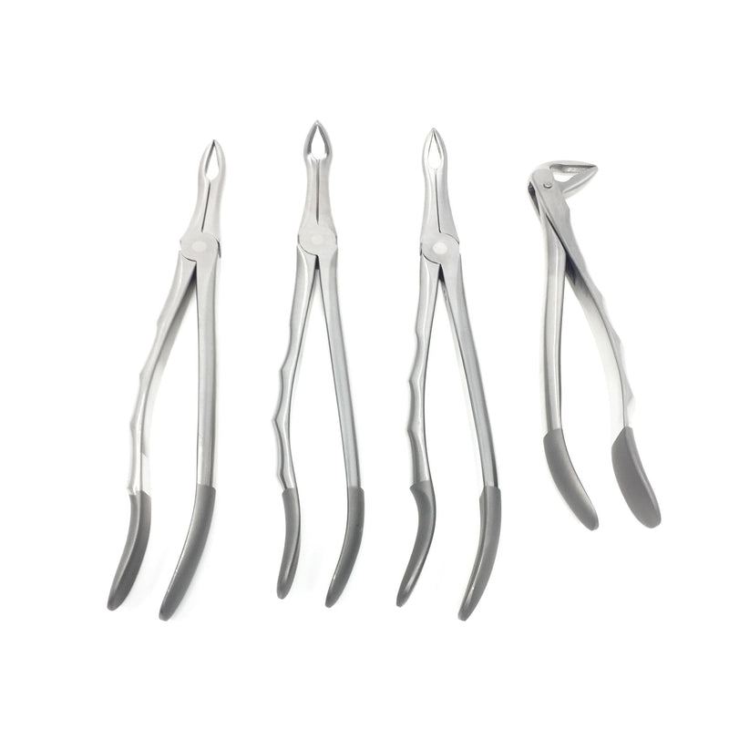 CYNAMED Dental Root Tip Extracting Forceps Set of 4 Diamond Dusted German Stainless Brand