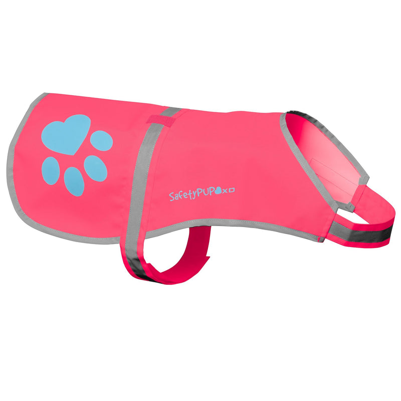 SafetyPUP XD Urban Dog Reflective Vest. Our Fluorescent Hi-Visibility Dog Jacket in Multi-Colors Helps to Safeguard Your PUP in The Outdoors On and Off Leash Large Pink