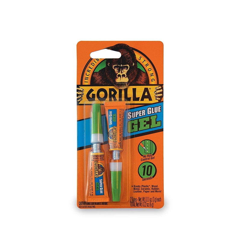 Gorilla Super Glue Gel, Two 3 Gram Tubes, Clear, (Pack of 10)