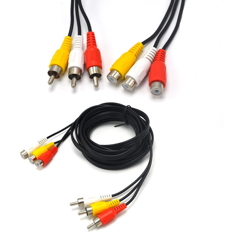 Padarsey 10ft 3RCA Male to Female Audio Composite Extension Video Cable DVD 10ft 3 Male to 3 Female