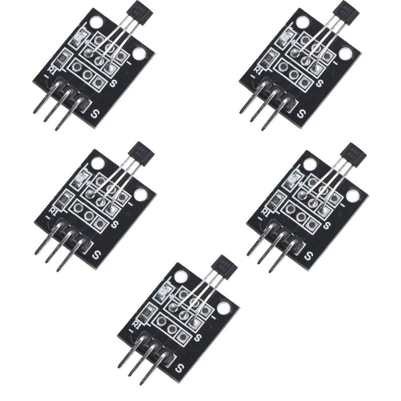 HiLetgo 5pcs Hall Effect Magnetic Sensor Module 3144E A3144 Hall Effect Sensor DC 5V for Arduino PIC AVR Smart Cars