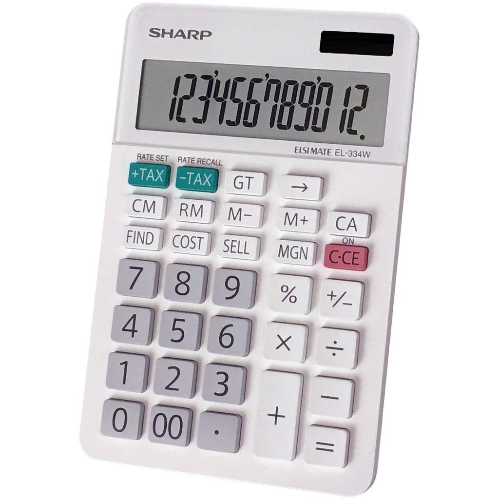 Sharp EL334W EL-334W Large Desktop Calculator, 12-Digit LCD