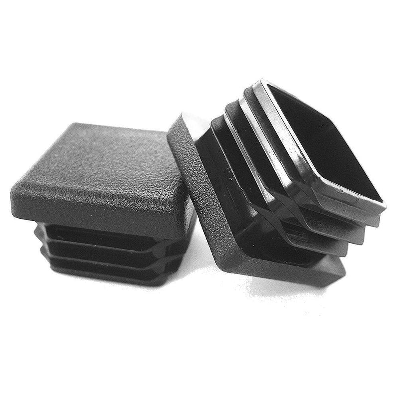 Prescott Plastics 1â€ (25.4 mm) Square Plastic Plug Insert, Black End Cap for Metal Tubing, Fences, Glide Protection for Chairs and Furnitures (20 Pack) 20