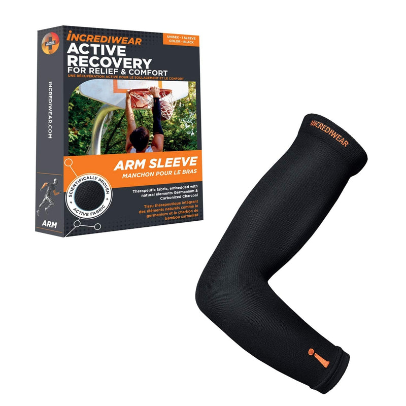 Incrediwear Arm Sleeves For Men and Women to Help Muscle Recovery Small/Medium (Pack of 1) Black
