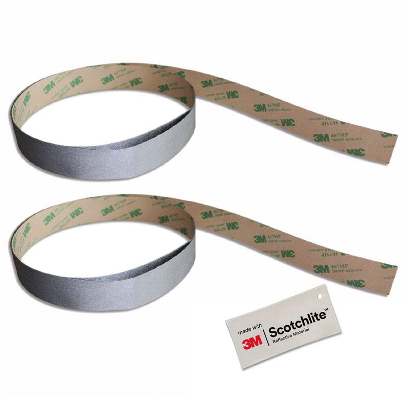 Salzmann 3M Reflective Tape - Universal High Visibility Tape for backpacks, helmets, bikes, cars, etc. - Made with 3M Scotchlite Silver, 2 Rolls (1" x 39")