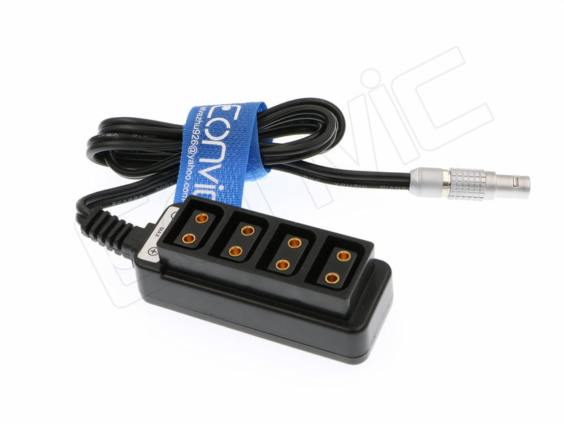 Eonvic 2pin Male to 4-Port Hub Adapter Splitter Power Supply Cable for ARRI Alexa TILTA (Straight 2pin) Straight 2pin